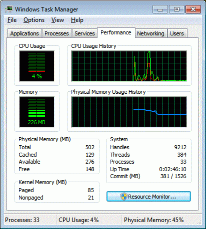 Windows 7 on 512MB RAM